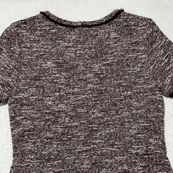 Ann Taylor LOFT Women's 4 Burgundy Short Sleeve Fringe Short Sleeve Sheath Dress - Picture 12 of 12